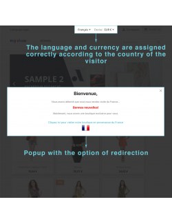 Ventana emergente del modulo de Detección de Localización Avanzada para PrestaShop