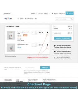 Vista de las bloques de contenido en la página del producto del módulo Contenido Extra del Producto para PrestaShop