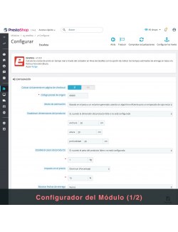 Settings of the module Estafeta Carrier for PrestaShop