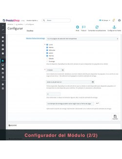 Settings of the module Estafeta Carrier for PrestaShop
