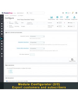 Exportador de suscriptores del módulo Popup Inteligente (Popup Newsletter) para PrestaShop