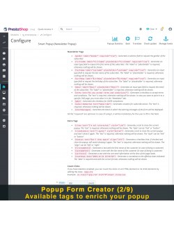 Popups form creator of the module Smart Popup (Newsletter Popup) for PrestaShop