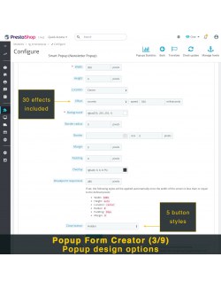 Formulario creador de pop-ups del módulo Popup Inteligente (Popup Newsletter) para PrestaShop