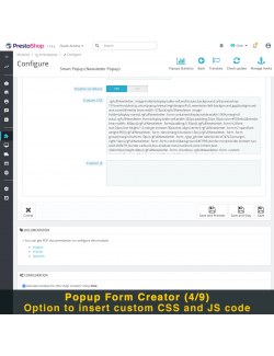 Popup form creator of the module Smart Popup (Newsletter Popup) for PrestaShop