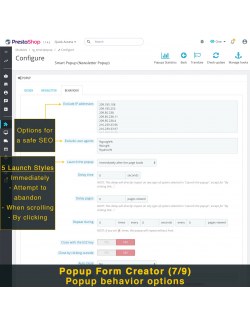 Popup form creator of the module Smart Popup (Newsletter Popup) for PrestaShop