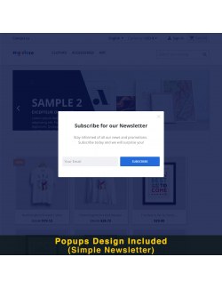 Diseño de boletín sencillo del módulo Popup Inteligente (Popup Newsletter) para PrestaShop