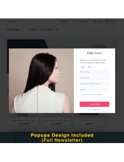 Full newsletter design of the module Smart Popup (Newsletter Popup) for PrestaShop