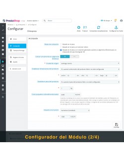 Settings of the module Chilexpress for PrestaShop