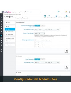 Configuraciones del módulo Webpay Plus (Transbank) para PrestaShop
