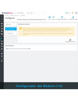 Configuraciones del módulo PrestaShop Mensajero Express en Motocicleta y Bicicleta para Chile