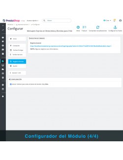 Configuraciones del módulo PrestaShop Mensajero Express en Motocicleta y Bicicleta para Chile