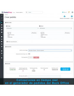 Generador de pedidos desde back office del módulo PrestaShop Mensajero Express en Motocicleta y Bicicleta para Chile