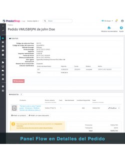 Order detail page of the module Flow Plus for PrestaShop