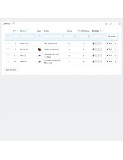 Carriers of the module Serpost for PrestaShop