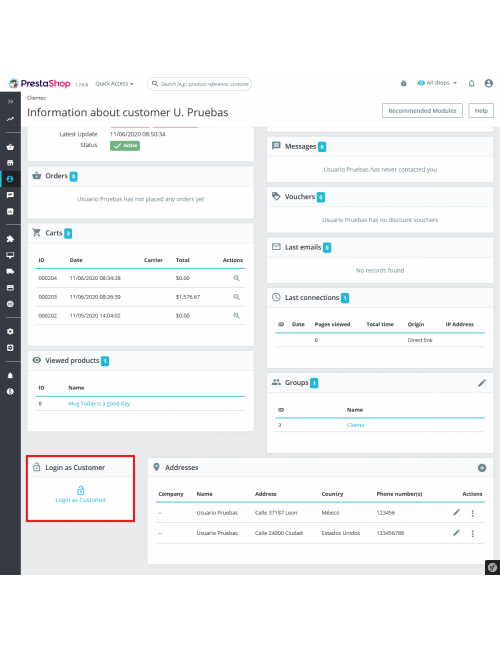 Autenticarse como Cliente
