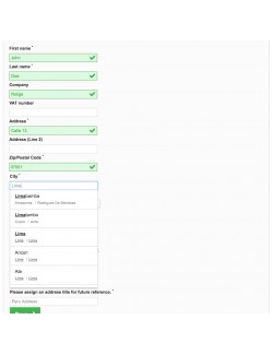 Address form of the module Serpost for PrestaShop