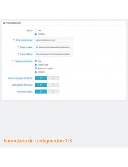 Configuraciones del módulo Openpay Plus para PrestaShop
