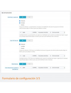 Configuraciones del módulo Openpay Plus para PrestaShop