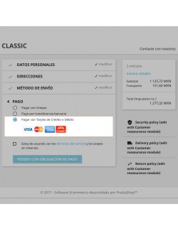 Método de pago del módulo Openpay Plus para PrestaShop