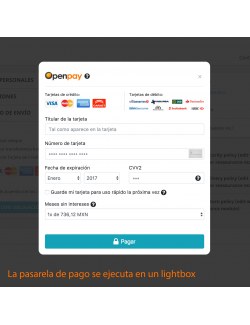 Pasarela de pago del módulo Openpay Plus para PrestaShop