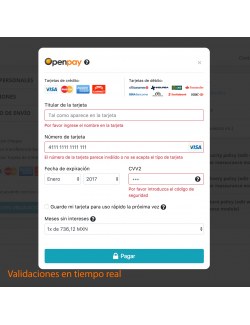 Pasarela de pago del módulo Openpay Plus para PrestaShop