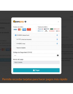 Pasarela de pago del módulo Openpay Plus para PrestaShop