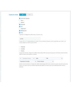 Configuraciones del módulo EBANX Plus para PrestaShop