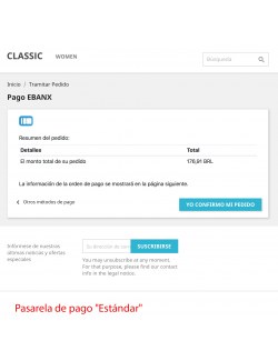 Pasarela de pago en estilo estándar del módulo EBANX Plus para PrestaShop